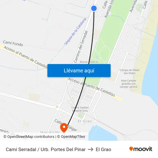 Camí Serradal / Urb. Portes Del Pinar to El Grao map