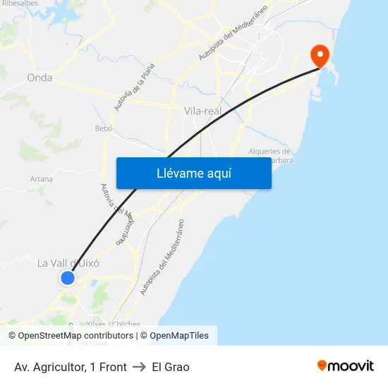 Av. Agricultor, 1 Front to El Grao map