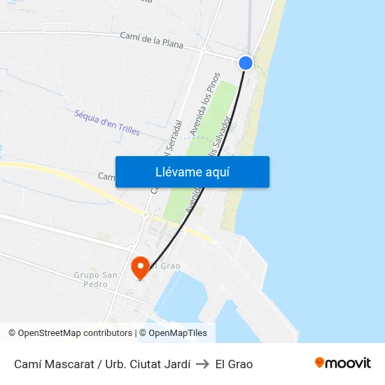 Camí Mascarat / Urb. Ciutat Jardí to El Grao map