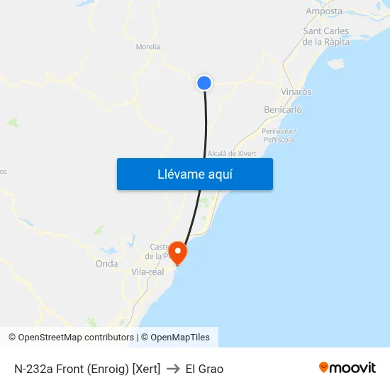 N-232a Front (Enroig) [Xert] to El Grao map