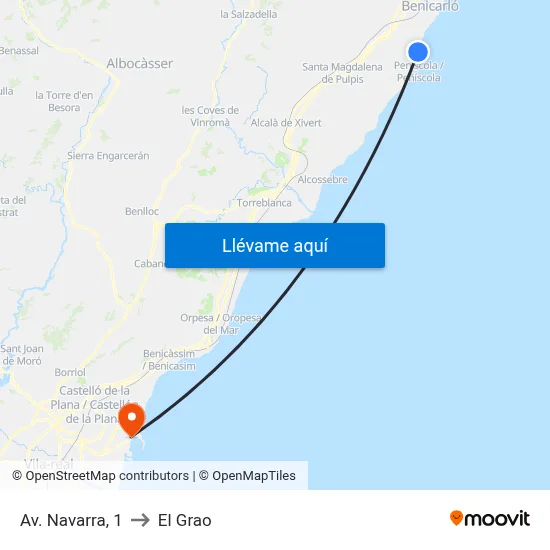 Av. Navarra, 1 to El Grao map