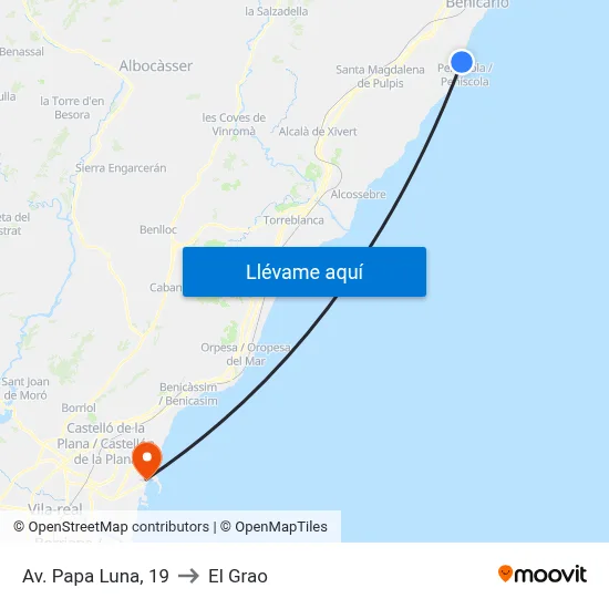 Av. Papa Luna, 19 to El Grao map