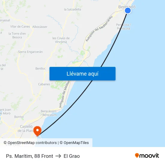 Ps. Marítim, 88 Front to El Grao map
