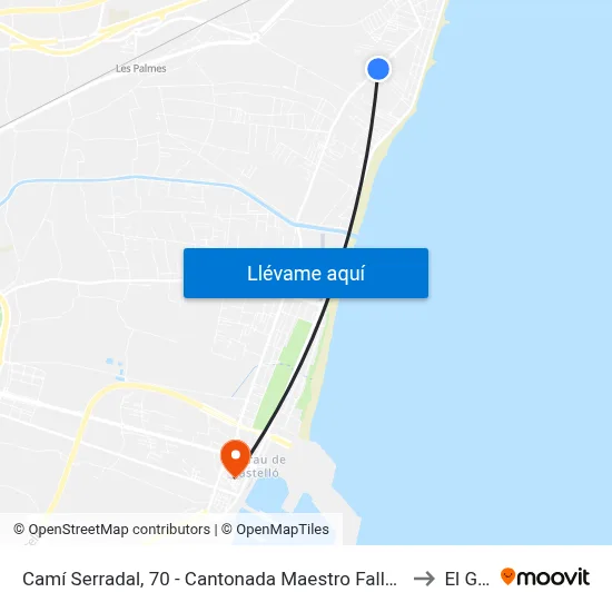 Camí Serradal, 70 - Cantonada Maestro Falla [Benicàssim] to El Grao map