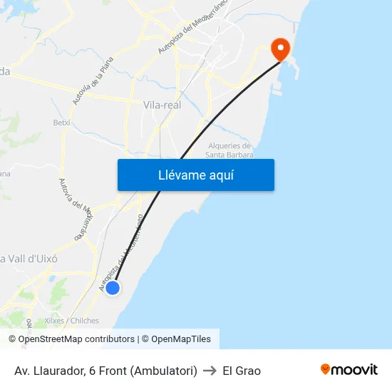 Av. Llaurador, 6 Front (Ambulatori) to El Grao map