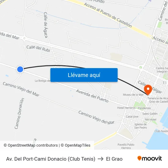 Av. Del Port-Cami Donacio (Club Tenis) to El Grao map