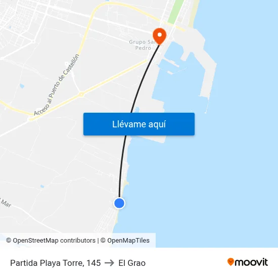 Partida Playa Torre, 145 to El Grao map