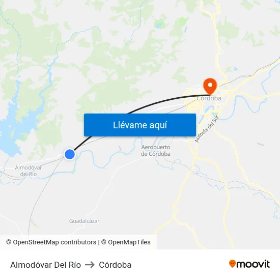 Almodóvar Del Río to Córdoba map