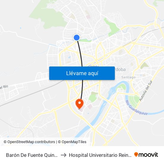 Barón De Fuente Quintos 2ª to Hospital Universitario Reina Sofía map