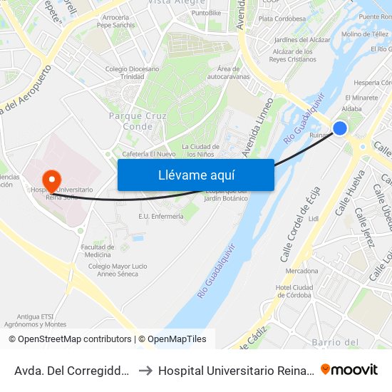 Avda. Del Corregiddor Dc to Hospital Universitario Reina Sofía map