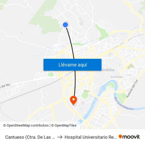 Cantueso (Ctra. De Las Ermitas) to Hospital Universitario Reina Sofía map