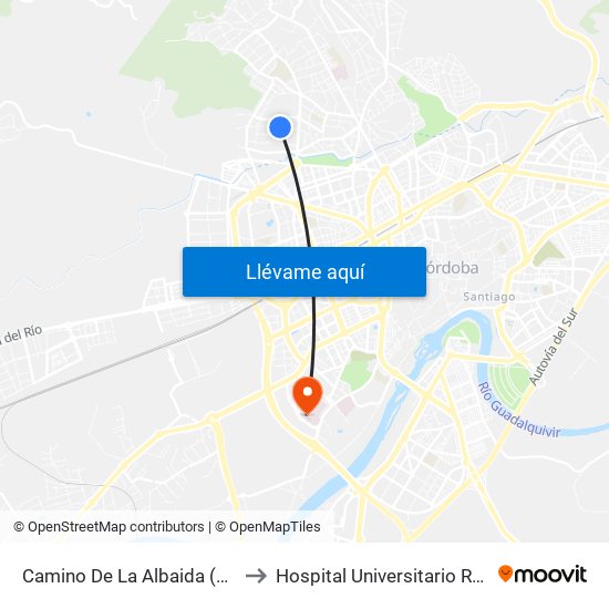 Camino De La Albaida (Sefardíes) to Hospital Universitario Reina Sofía map