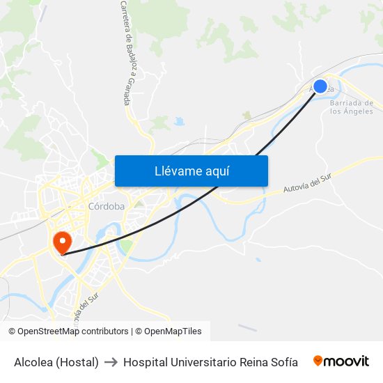 Alcolea (Hostal) to Hospital Universitario Reina Sofía map