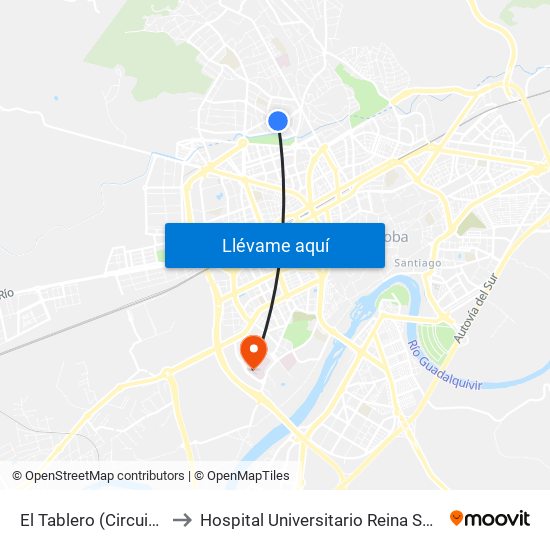 El Tablero (Circuito) to Hospital Universitario Reina Sofía map
