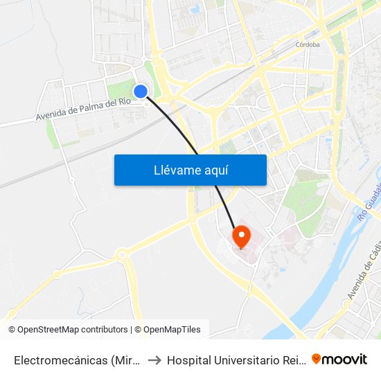 Electromecánicas (Miralbaida) to Hospital Universitario Reina Sofía map