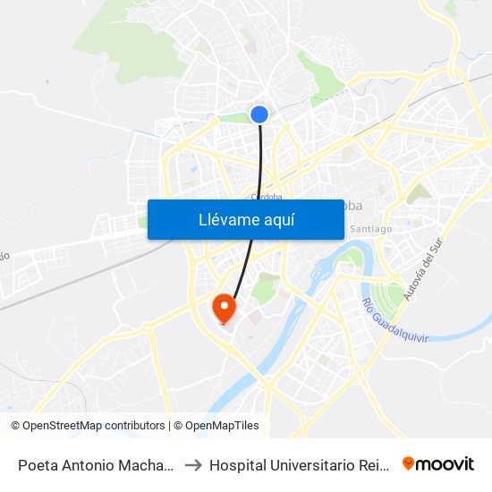 Poeta Antonio Machado D.C. to Hospital Universitario Reina Sofía map