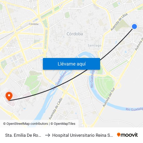 Sta. Emilia De Rodat to Hospital Universitario Reina Sofía map