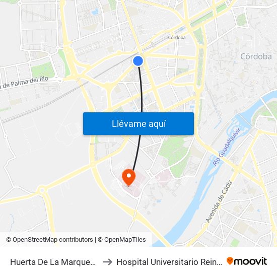 Huerta De La Marquesa D.C. to Hospital Universitario Reina Sofía map