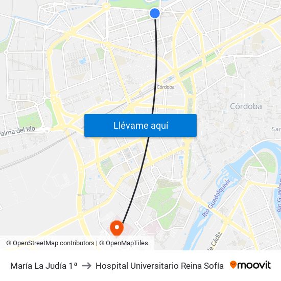 María La Judía 1ª to Hospital Universitario Reina Sofía map