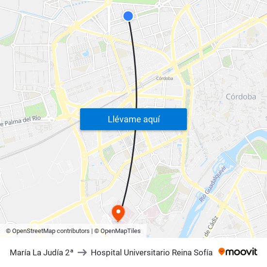 María La Judía 2ª to Hospital Universitario Reina Sofía map