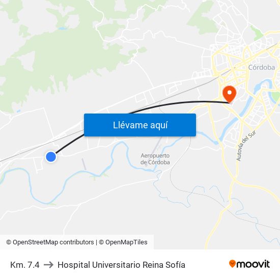 Km. 7.4 to Hospital Universitario Reina Sofía map