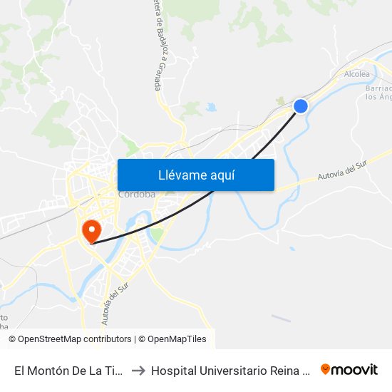 El Montón De La Tierra to Hospital Universitario Reina Sofía map