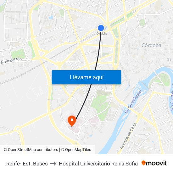 Renfe- Est. Buses to Hospital Universitario Reina Sofía map