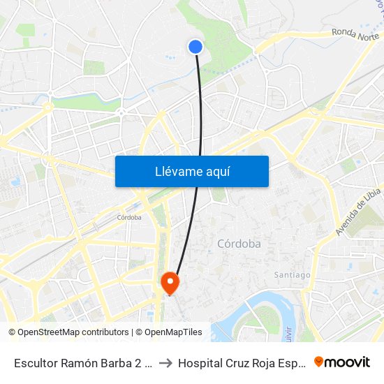 Escultor Ramón Barba 2 ª D.C. to Hospital Cruz Roja Española map