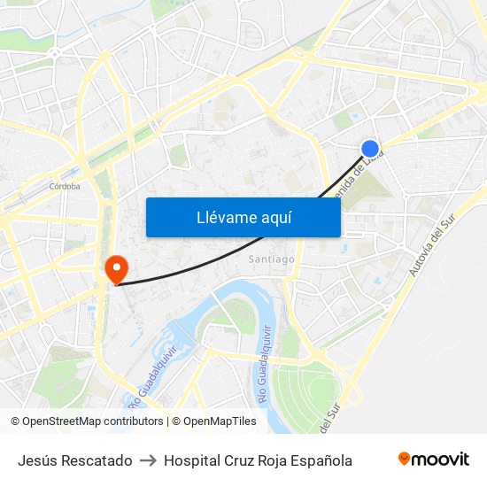 Jesús Rescatado to Hospital Cruz Roja Española map