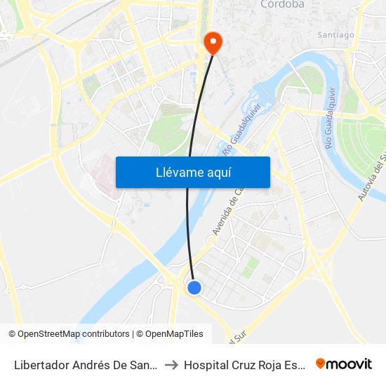 Libertador Andrés De Santa Cruz to Hospital Cruz Roja Española map