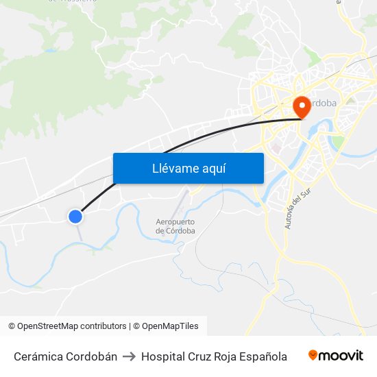 Cerámica Cordobán to Hospital Cruz Roja Española map