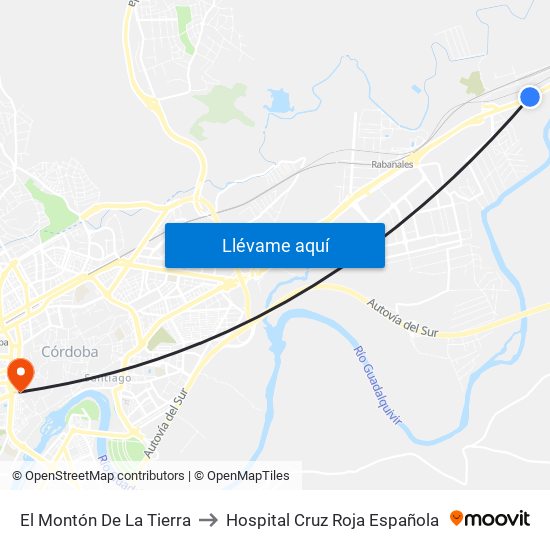 El Montón De La Tierra to Hospital Cruz Roja Española map