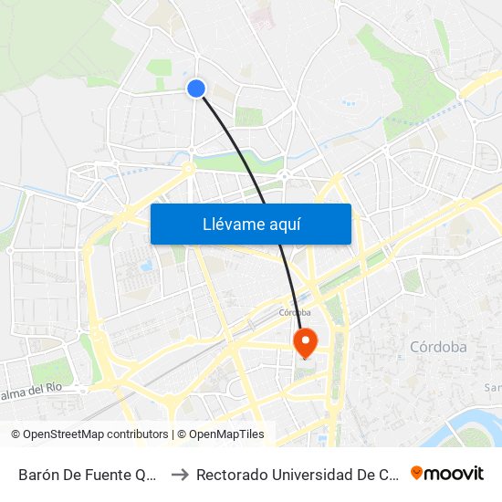 Barón De Fuente Quintos to Rectorado Universidad De Córdoba map