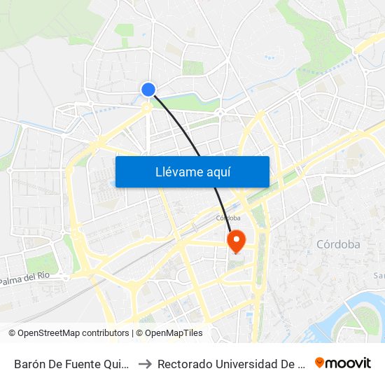 Barón De Fuente Quintos 2ª to Rectorado Universidad De Córdoba map