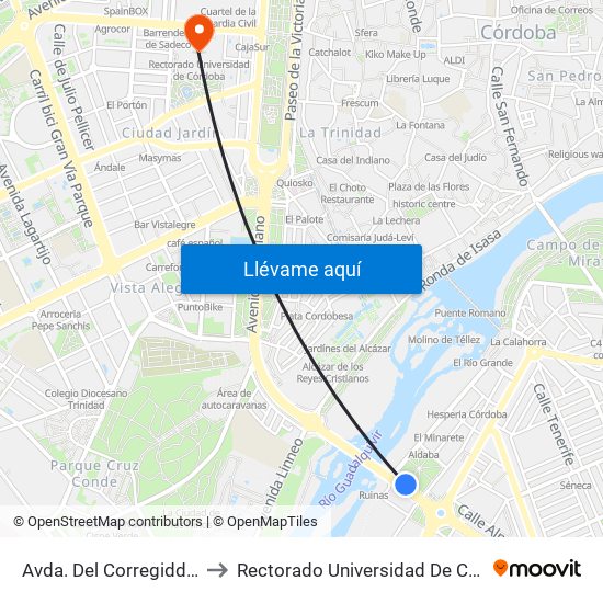 Avda. Del Corregiddor Dc to Rectorado Universidad De Córdoba map