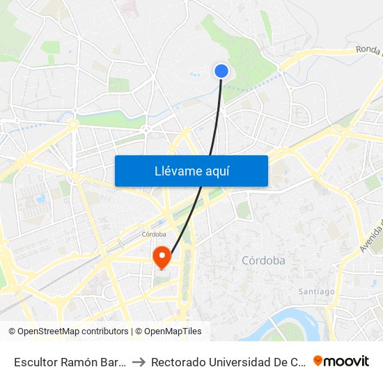 Escultor Ramón Barba 1ª to Rectorado Universidad De Córdoba map