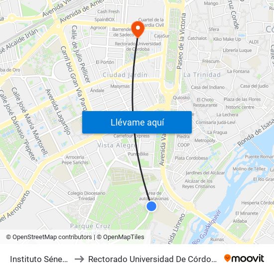 Instituto Séneca to Rectorado Universidad De Córdoba map