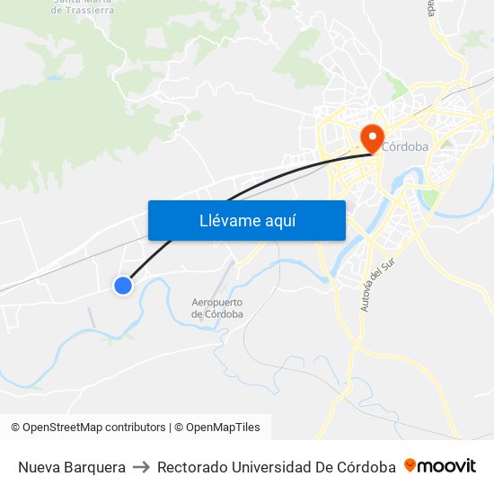 Nueva Barquera to Rectorado Universidad De Córdoba map