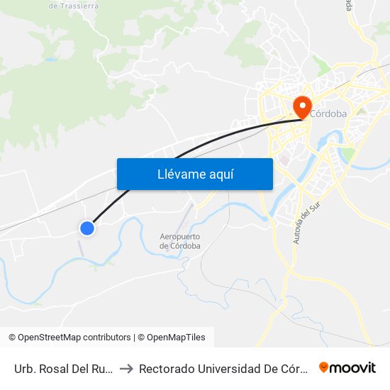 Urb. Rosal Del Rubio to Rectorado Universidad De Córdoba map