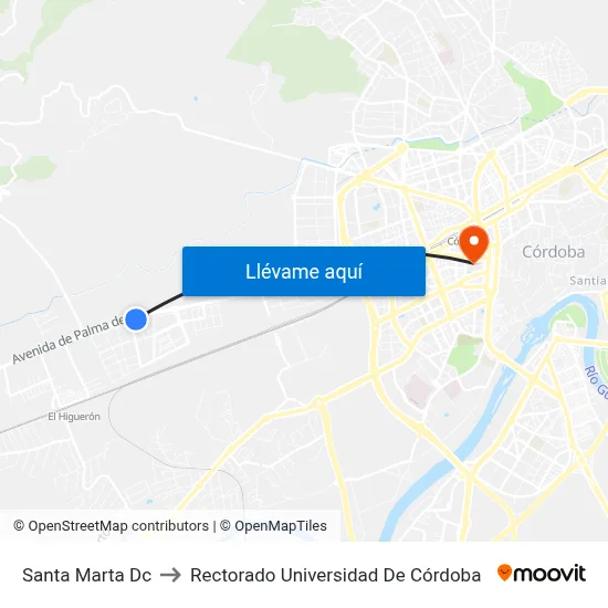 Santa Marta Dc to Rectorado Universidad De Córdoba map