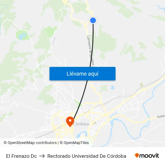 El Frenazo Dc to Rectorado Universidad De Córdoba map