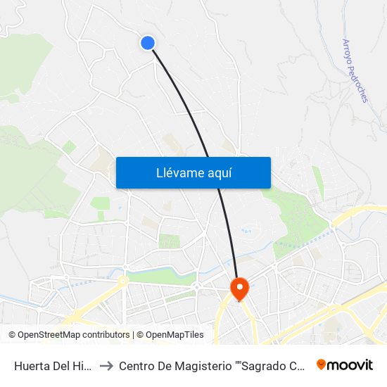 Huerta Del Hierro to Centro De Magisterio ""Sagrado Corazón"" map