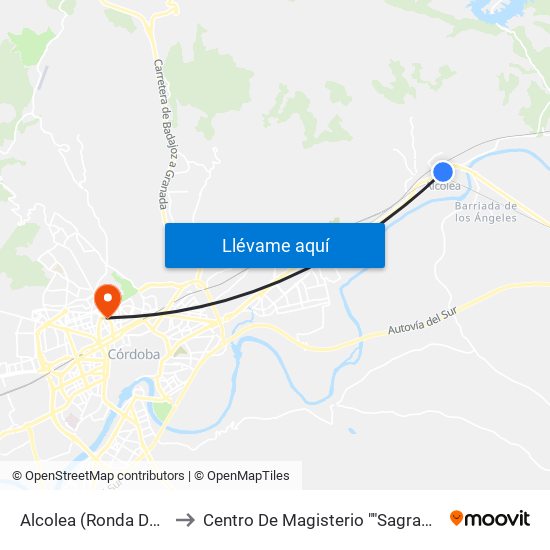 Alcolea (Ronda De Salida) to Centro De Magisterio ""Sagrado Corazón"" map