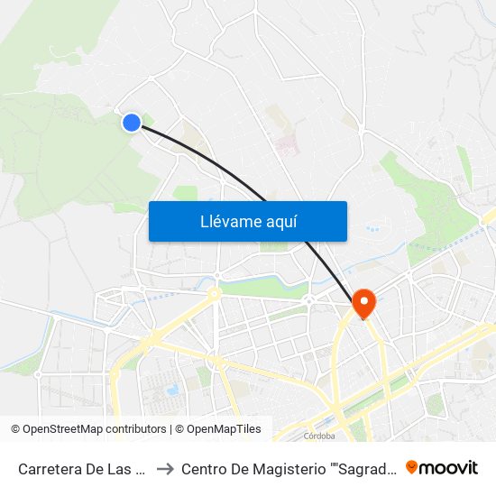 Carretera De Las Ermitas to Centro De Magisterio ""Sagrado Corazón"" map