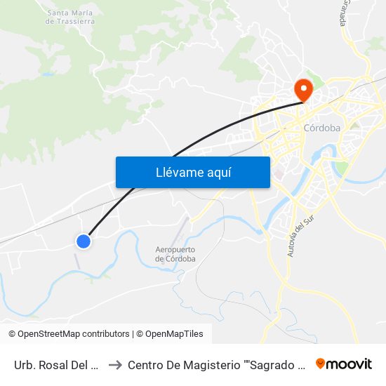 Urb. Rosal Del Rubio to Centro De Magisterio ""Sagrado Corazón"" map
