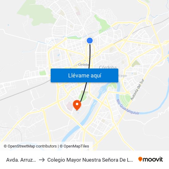 Avda. Arruzafilla to Colegio Mayor Nuestra Señora De La Asunción map