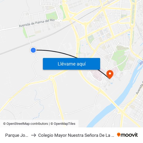 Parque Joyero to Colegio Mayor Nuestra Señora De La Asunción map