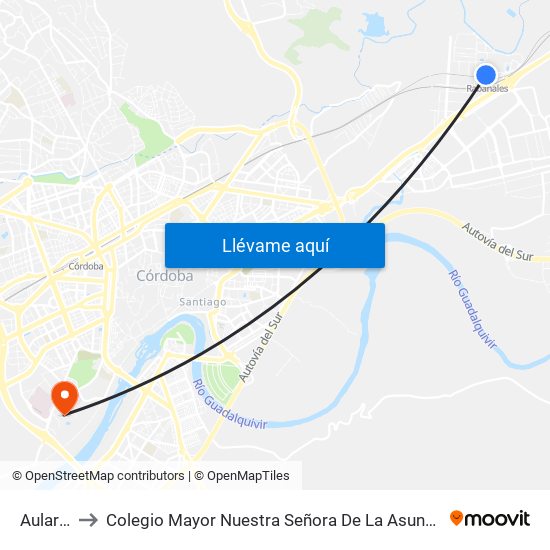 Aulario to Colegio Mayor Nuestra Señora De La Asunción map