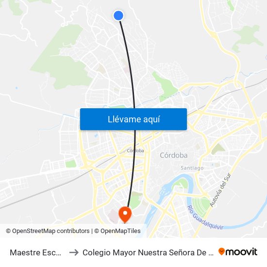 Maestre Escuela 1ª to Colegio Mayor Nuestra Señora De La Asunción map