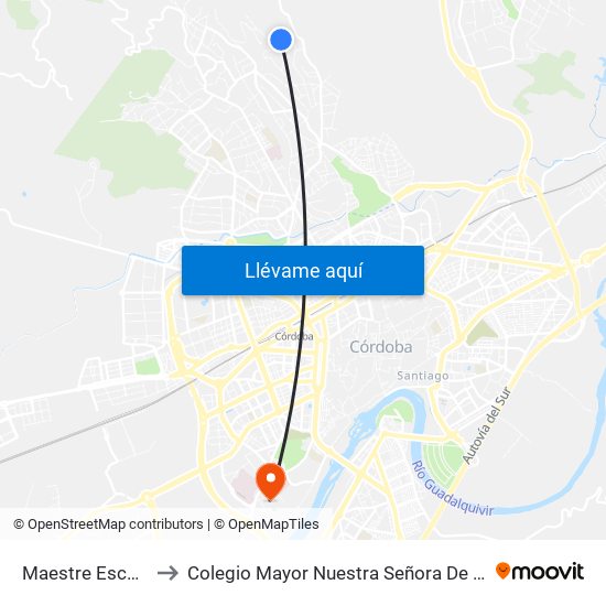 Maestre Escuela 2ª to Colegio Mayor Nuestra Señora De La Asunción map